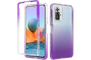 XINYEXIN Funda para Xiaomi Redmi Note 10 Pro Transparente 360 Grados Antigolpes Carcasa, Silicone TPU Bumper Case Cover Protectora Cuerpo Completo Funda para Redmi Note 10 Pro - Púrpura