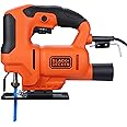BLACK+DECKER BES603-IN 400W 240 V, 3000 RPM corded variable speed jigsaw to Cut High Density Materials, For Home, DIY & Professional Use, 1.6kg+ 1 Year Warranty, ORANGE & BLACK
