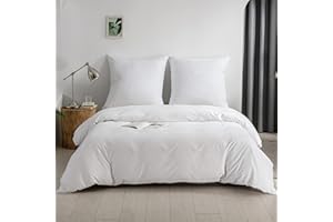 Good Nite Set di biancheria da letto, 3 pezzi, 100% poliestere, in microfibra, confortevole, con chiusura lampo, 1 copripiumino in tinta unita + 2 federe (bianco, 135 x 200 cm + 80 x 80 cm x 1)