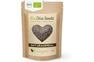 ‎NATURACEREAL Chia Samen Bio 500g – Naturacereal® Bio Chiasamen – Vegan, glutenfrei & ballaststoffreich – Hochwertiges Superfood mit Omega-3 & pflanzlichem Protein – perfekt für Smoothies, Müsli & Backen