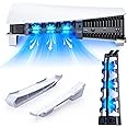 NexiGo PS5 Horizontal Stand with Silent Enhanced Cooling Fan with Adjustable Speed, [Low Noise], [Auto Power On/Off], with USB 3.0 Port, Built-in LED Light, for Both Disc and Digital Editions