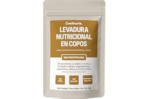 Coolinario Levadura Nutricional No Fortificada (56 g) Condimento Vegano con Sabor Tostado y Nuez | Alta en Proteína, Fibra y Minerales | Ideal para Salsas y Snacks