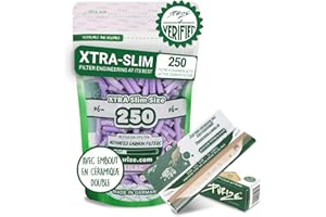 PURIZE® - Sachets | 250 filtres à charbon actif taille XTRA Slim (Set spéciaux) Lilas