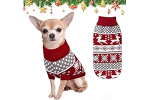 Kiiwah Maglione Natale Cane Gatto, Natalizio Maglioncino Cane Taglia Piccola, Vestiti Abbigliamento Maglieria Costume Natalizi per Cani Gatti Inverno Caldo (S)