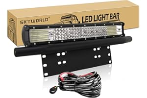 ‎SKYWORLD SKYWORLD 52cm 510W Led Arbeitsscheinwerfer Light Bar Kombistrahl Scheinwerfer Offroad Flutlicht 6000K mit Kabelbaum 58cm Led Arbeitslichtleiste Kennzeichenhalter Nummernschildhalter für Truck 4X4 Car