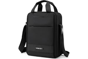 zhongningyifeng Men's Messenger Bag Nylon Shoulder Bag A4 Business Waterproof Casual Black Crossbody Bag for Work Travel Outdoor