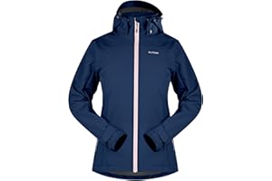 KUTOOK Chaqueta Softshell Impermeable para Mujer Invierno Transpirable ligera desmontable Running Senderismo Esquí Ciclismo HC402