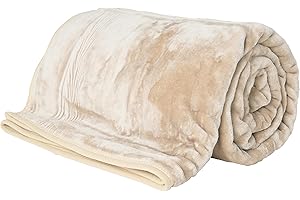 Rohi Luxury Fleece Throw Blanket King Size - Super Soft Warm & Fluffy Blanket - Cream Throw for Sofa - Couch Throw Fleece Blanket - 200x240cm