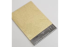 Italian Options 250GSM Non Shed Glitter Card Craft Paper 10 Sheets, A4 Size, Gold
