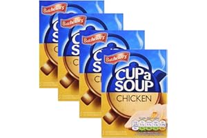 AQUA THOUGHTS Official Batchelor Cup a Soup Chicken 16 Sachets | Cup Soup for Lunch (One Size, Chicken) 4 x Boxes Multi pack deal, Chicken Soup, Cuppa Soup