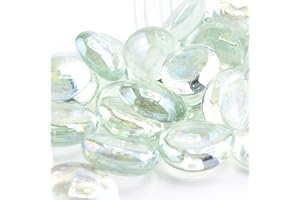 HIBUY Deko Glas Nuggets Ø 2 cm - Farbe Frost/Dekosteine, Glassteine, Muggelsteine - 400 g