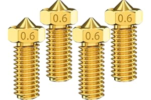 ZIAMZRA 4 buses pour imprimante 3D 0.6mm E3D-V6 Nozzle Set Buse d'extrusion pour imprimante 3D 1,75 mm Az. B. Anycubic