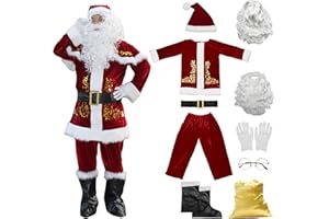 SELORE Costume Babbo Natale Uomo Abito Babbo Natale Unisex Santa Claus Christmas Suit Man