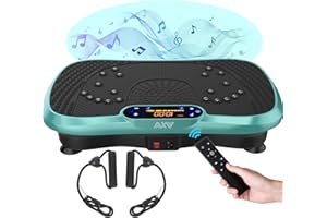 AXV Vibration Plate Fitness Platform Exercise Machine Vibrating Lymphatic Drainage Shaking Full Body Shaker Workout Vibrate Stand Shake Board Sport Gym for Weight Loss Fat Burner for Women Men