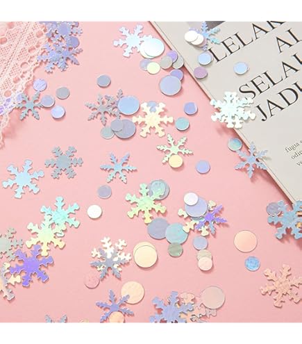 Flocons De Neige Paillette Confettis De Noël Confettis De Table Blanc