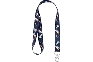 IBOO 1 porta badge con cordino/girocollo, portachiavi, biglietto da visita, carta dello studente, carta dell'autobus (Spazio)