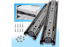 YENUO Full Extension Drawer Runners 250 300 350 400 450 500 550 600mm Ball Bearing Drawer Runners Slides Replacement Rails Track Guide Glides for Kitchen Bedroom Cabinets Heavy Duty 45kg 1 Pair