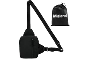 MIALAND Bolso Cruzado Hombre - Bandolera Pecho Ligera - Mini Bolso Hombre - FABRICADO EN ESPAÑA - Para Uso Diario