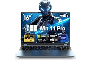 FUNYET 16 Inch Gaming Laptop, MX350 discrete graphics card, N95 Processor Notebook (up to 3.4Ghz), 16GB RAM 1TB SSD, FHD 1920x1080, Type-C Connector, Backlit Keyboard Laptop Computer
