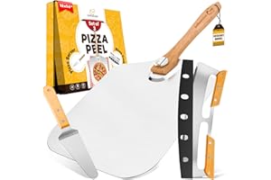 Sefinsecimi Pizza Tool Set - Pizza Peel Foldable Wood Handle 12 x 14 inches, Rocker Cutter, Cheese Peel – Complete Kit for Baking, Slicing & Serving – Pro Accessories for Home & Pizzerias.