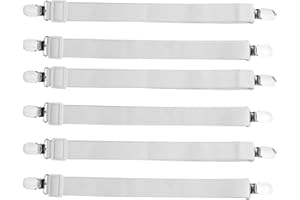 JIHUOO 12 Stück Verstellbare Elastische Betttuchspanner Bettlakenspanner Matratzenspanner Lakenspanner mit Metallclips