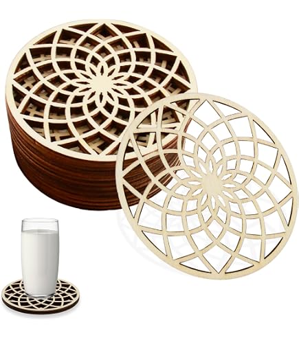 Mangata Dessous de Verre Doré, Rond sous Verre en Vinyle pour