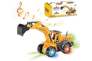 LioMaxi Escavatore Giocattolo,camminare automatico con suono e luce veicoli da cantiere,Camion da Cantiere Scavatrice,Giocattolo di Sabbia da Miniera,con luci e musica multipla,per bambini 3-7anni