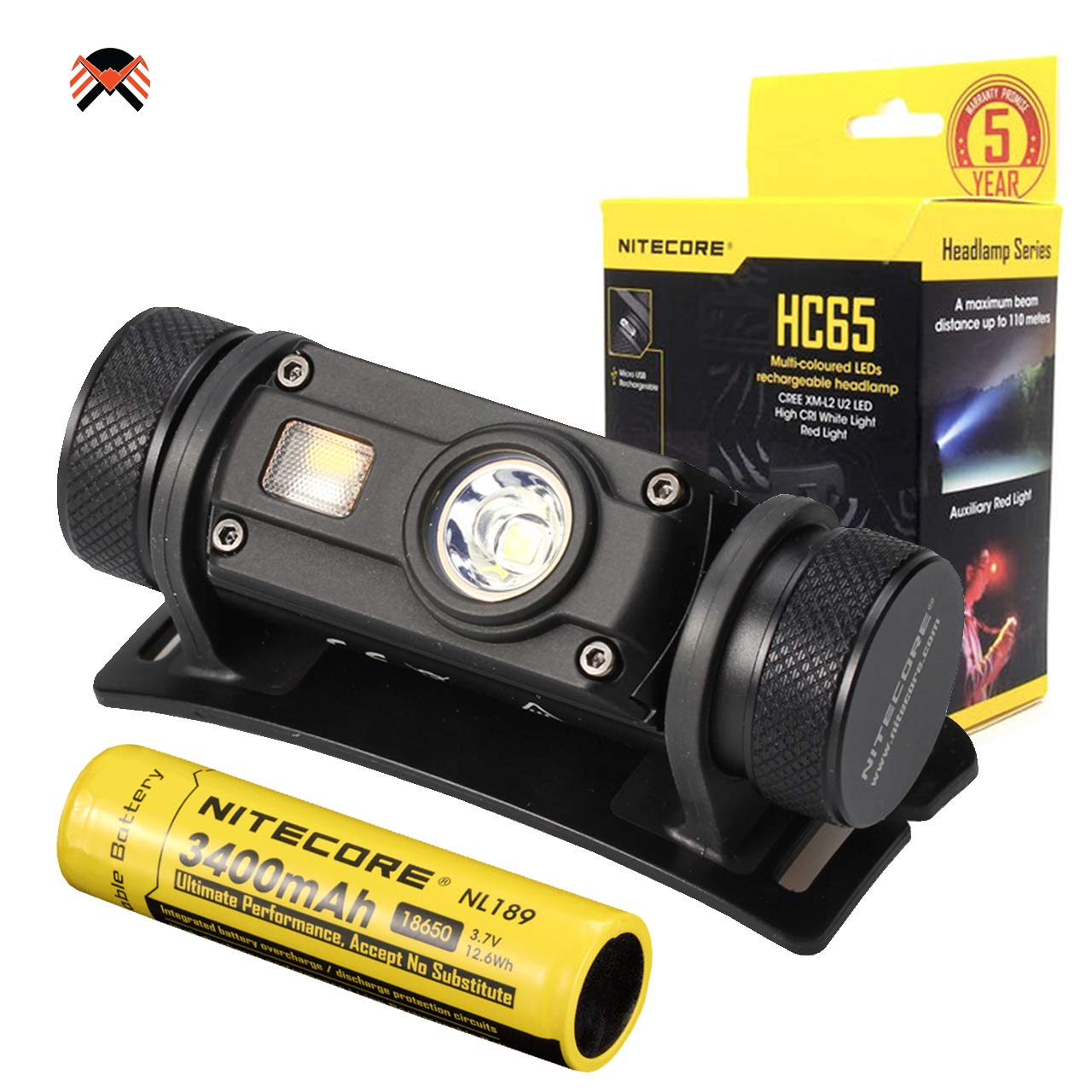 Nitecore HC65 Head Torch USB Rechargeable 1000 Lumens Triple Output