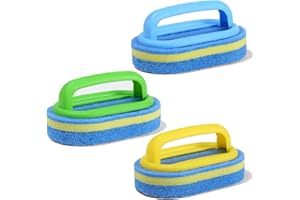 Ashuxxn Lot de 3 éponges de nettoyage avec poignée - 16 x 9,5 x 7,5 cm - Brosse de nettoyage pour piscine - Brosse spéciale pratique pour le nettoyage de la piscine, des étangs