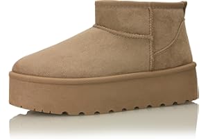 Procity Damen Stiefeletten Warm Gefüttert Plateau Boots mit der Profilsohle