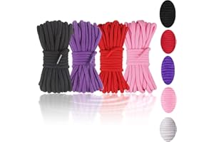 WUWYOUWL Corda di Cotone Morbida, 10 m/8 mm Universale Filo di Cotone Spesso (8mm-Nero+Rosso+Viola+Rosa)