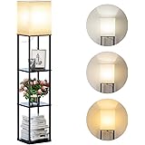 SUNMORY Lampada da Terra con Ripiani, 3 Temperature di Colore, Lampade da Terra Inclusa Lampadina LED E27, Lampade da Terra p