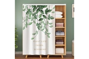 ‎LIVEINU LIVEINU Tropische Blätter Schrankvorhänge für Küche, Kleiderschrank, Badezimmer, Staubdichter Vorhang für Regale, Wandpaneele, hängende Tür, Japanische Noren, Klettband Selbstklebend 100x200cm Stil 1