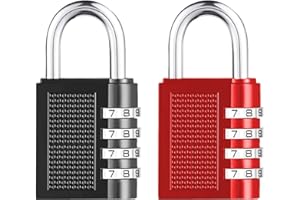 Kireida® de 2 Piezas Candados para Equipaje, candado con código de combinación de 4 dígitos, candado de Seguridad de aleación de Zinc de Alta Resistencia para Maleta, Mochila, Alta confidencialidad