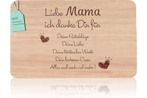 GOLDZIPLES Frühstücksbrettchen mama geschenke | Brotzeitbrett mit Gravur | Mutter Geschenke Buchenholz | Geschenkidee ideal für Muttertag Geburtstags Weihnachten
