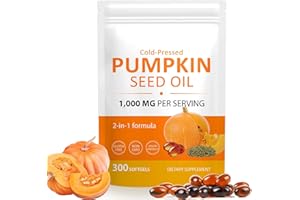 BAOXIAOBEN Pumpkin Seed Oil Capsules, 300Pcs Pumpkin Seed Oil for Hair Growth & Prostate Health, Supports Urinary, Cold Pressed 2-in-1 Formula, Herbal Supplement Skin Care (1 PC)