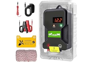 EASYMAIDI 15KM pastor electrico, cerca eléctrica Controlador de pulso de alto voltaje seguro Granja de animales Cerca eléctrica Pastor Granja de animales Pastor eléctrico para vacas, ganado, caballos