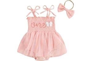 ZZLBUF Baby Girl Summer Clothes 1st Birthday Outfits Newborn Infant Sleeveless Butterfly One Romper Dress with Headband