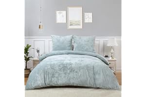 CAROMIO Plüsch Bettwäsche 200x200cm Flauschige Wendebettwäsche Warme Winter Samt Deckenbezug Doppelbett Bettbezug mit Knopfverschluss und Eckbingdunden,2 Kissenbezüge 80x80cm,Hellgrün