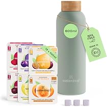Coffret Dégustation Waterdrop® - Gourde Isotherme 600ml + 18 Cubes Saveurs | Idée Cadeau Pâques Originale