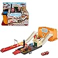 Disney and Pixar Cars Toys, Track Set and Storage with Lightning McQueen Toy Car, Race and Go Playset, HDN02