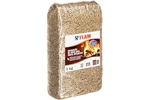R GARDEN Granulés de Bois (pellets de Chauffage) 6 mm 100% résineux – Combustible Premium pour poêle à granulé, Inserts et chaudière à pellets – Pouvoir calorifique élevé - R'FLAM - 1KG