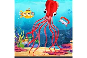 Touch the sky Cometa Pulpo Rojo, Cometa para niños, para Playas y Parques, de Gran tamaño y fácil de Volar, 196 x 80 cm