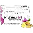 Migranta Ms Chewable Ginger Candy tablets | Motion Sickness, Travellers Nausea, Vomiting aid | ginger with vitamin B6 (pyridoxine) | Gastric Emptying, Motility | Mild Acid Reflux, Morning Sickness & Nvp support - 60 tablets Sugar free