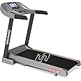 Sparnod Fitness STC-4350 Treadmill, 6 HP Peak Motor, 140kg Max User Weight, 1%-15% Incline, 1.0-20.0KM/H Speed, 7" LCD Display, Foldable Design with Bluetooth Speakers & High-Traction 5-Layer Belt