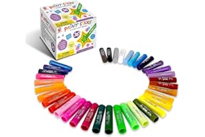 TBC The Best Crafts Crayons de couleur épais pour enfants, lavables et non toxiques, 36 couleurs, craie de cire pour tout-petits
