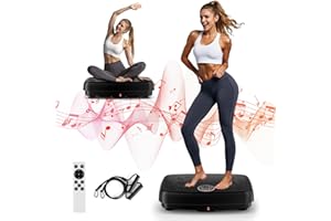 MOSUNY Vibration Plate, Improved Vibration Plate with Double Motors for Weight Loss, Full Body Workout, Muscle Building - Massager, 450 lbs Capacity Vibration Plate for Home Workout
