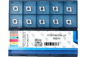 CDBP Insertos de carburo para aluminio CCGT 060204 Ccgt21,51 para herramientas de corte torneado, acabado de corte, 10 Piezas