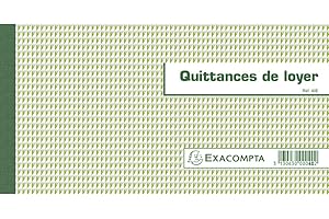 EXACOMPTA Carnet à souche "Quittances de loyer" 13,5 x 18,5 cm - 50 feuillets - Format horizontal 40E