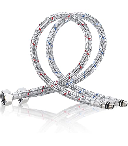 ONIX TECH Flexwasseranschluss 100cm - 3/8" Innengewinde X Außengewinde Edelstahlschlauch